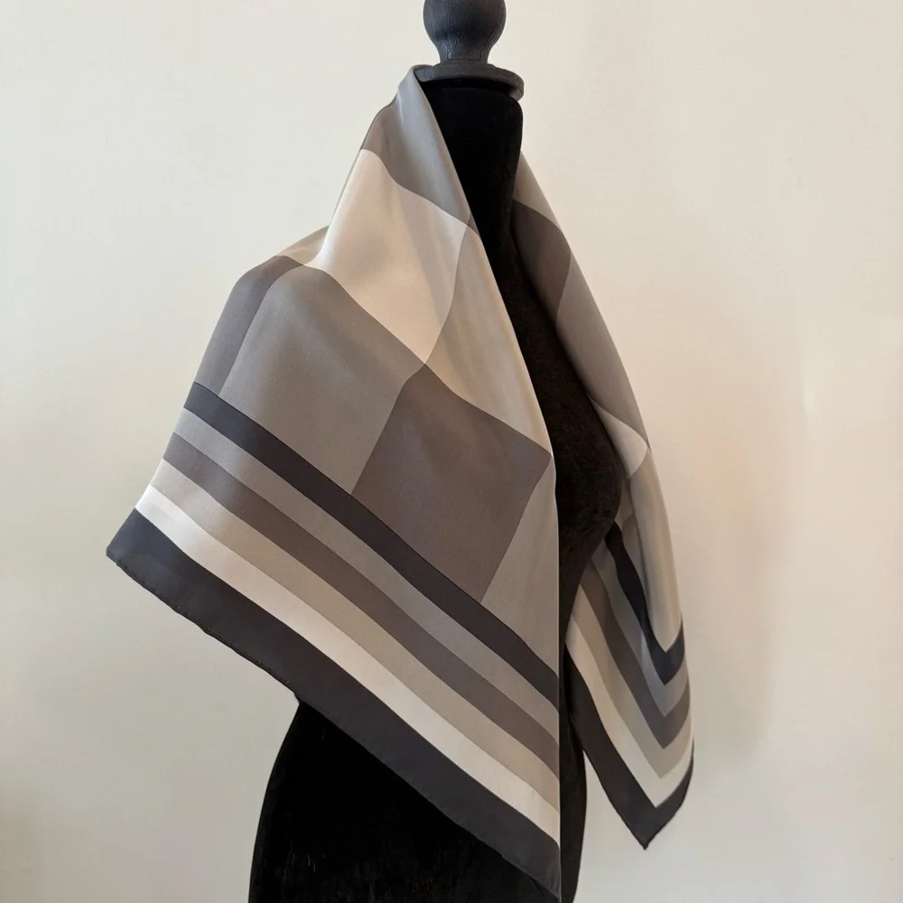 YSL Checkered Lightweight Silk Scarf - Picture 5 of 9